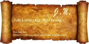 Jablonszky Melinda névjegykártya